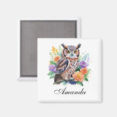 Aquarell mit farbenfrohen Blume Magnet (Vorderseite/Rückseite)