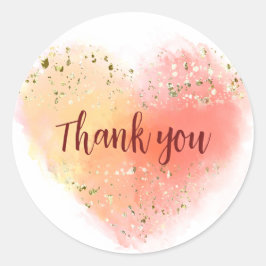 Aquarell mit Glitzer Herzlich Willkommen Runder Aufkleber