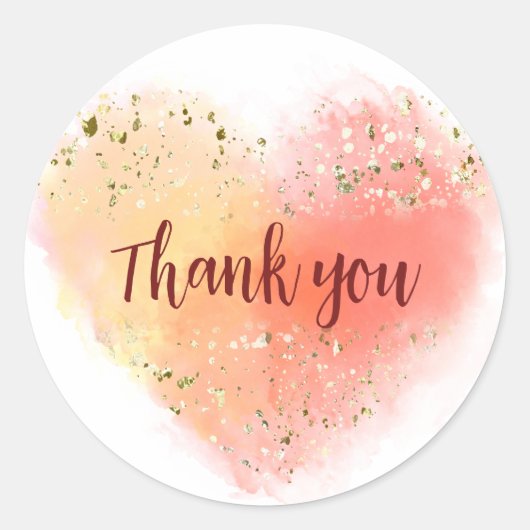 Aquarell mit Glitzer Herzlich Willkommen Runder Aufkleber (Vorderseite)