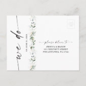 Aquarell mit Gold Wedding RSVP Postkarte (Rückseite)