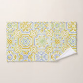Aquarell-Mittelmeer-Azulejo-Boho-Muster Badhandtuch Set (Handtuch)