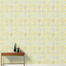 Aquarell-Mittelmeer-Azulejo-Boho-Muster  Tapete