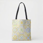 Aquarell-Mittelmeer-Azulejo-Boho-Muster  Tasche (Vorderseite)