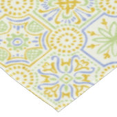 Aquarell-Mittelmeer-Azulejo-Boho-Muster  Tischdecke (Schrägansicht)