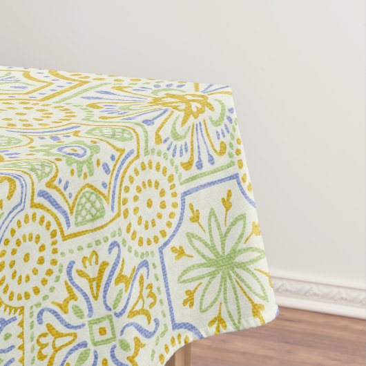 Aquarell-Mittelmeer-Azulejo-Boho-Muster  Tischdecke (Beispiel)