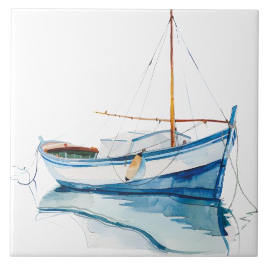 Aquarell Mittelmeer Fliese (Vorderseite)
