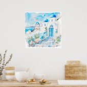 Aquarell Mittelmeer Poster (Küche)