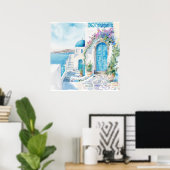 Aquarell Mittelmeer Poster (Heimbüro)