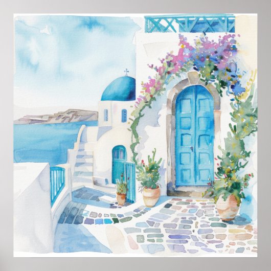 Aquarell Mittelmeer Poster (Vorne)