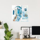 Aquarell Mittelmeer Poster (Heimbüro)