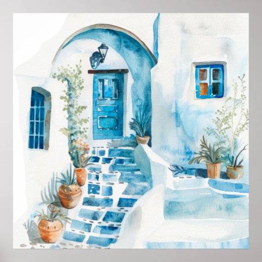 Aquarell Mittelmeer Poster (Vorne)