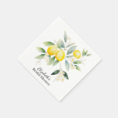 Aquarell Mittelmeer Zitrone  Serviette (Ecke)