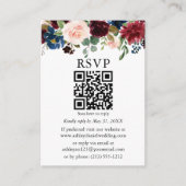 Aquarell Mixed Floral Wedding Blue QR UAWG Begleitkarte (Vorderseite)