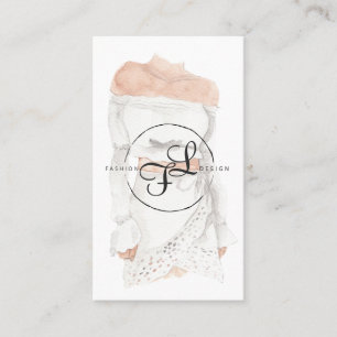 Aquarell-Modedesign-Illustration Visitenkarte