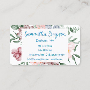 Aquarell Moderne berufliche Blume Visitenkarte