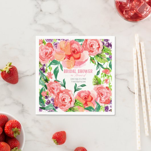 Aquarell Moderne Blume Bridale Serviette (Beispiel)