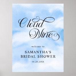 Aquarell Moderne Cloud Nine Brautparty Willkommen Poster