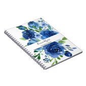 Aquarell Moderne florale Navy Blue Business Notizblock (Rechte Seite)
