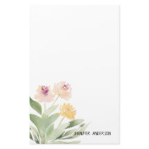 Aquarell Moderne Frühlingsblumen Grün