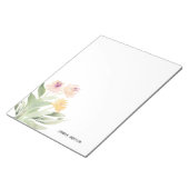Aquarell moderne Frühlingsblumen Grün Notizblock (angewinkelt)