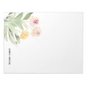 Aquarell moderne Frühlingsblumen Grün Notizblock (Vorderseite)