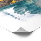 Aquarell Moderne grüne Frösche lesen Buch Poster (Ecke)