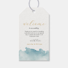 Aquarell Moderne Hochzeit am Strand Begrüßungstags Geschenkanhänger