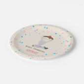 Aquarell Moderne Niedlich Rustikale Eisdiele Pappteller (Schrägansicht)