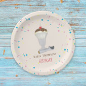 Aquarell Moderne Niedlich Rustikale Eisdiele Pappteller