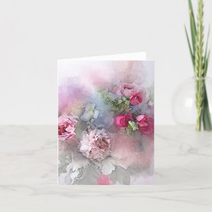 Aquarell Moderne Rose Blume Blumenvorlage Einladung
