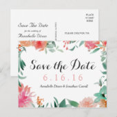 Aquarell Moderne Save the Date Postkarte (Vorne/Hinten)