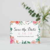 Aquarell Moderne Save the Date Postkarte (Stehend Vorderseite)