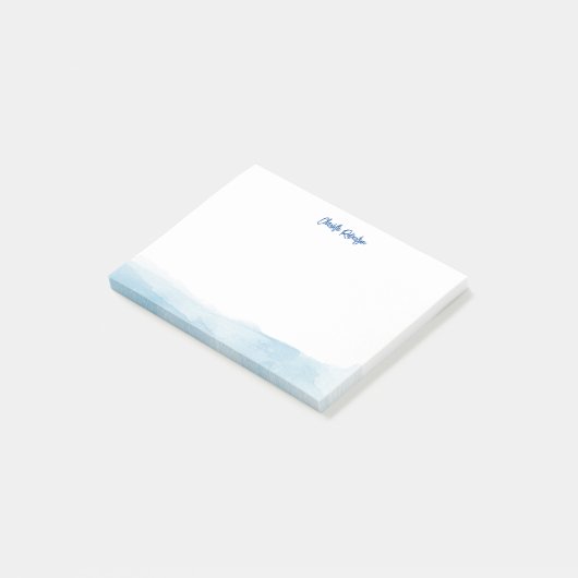 Aquarell Moderne Schrift Personalized Post-it Klebezettel (angewinkelt)