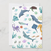 Aquarell Moderne Unterwasserdusche Einladung (Rückseite)