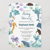 Aquarell Moderne Unterwasserdusche Einladung (Vorne/Hinten)