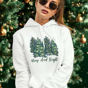Aquarell Moderner, fröhlicher und heller Weihnacht Hoodie