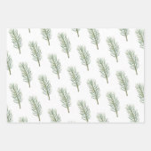Aquarell Moderner Grüner Kiefer Weihnachtsbaum Geschenkpapier Set (Vorderseite 3)