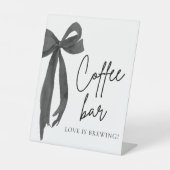 Aquarell Modernes Black Bow Coffee Bar Sign Sockelschild (Vorderseite)