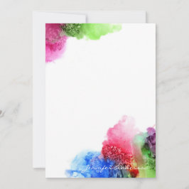 Aquarell Modernes Blaues Grün Personalisiert Mitteilungskarte