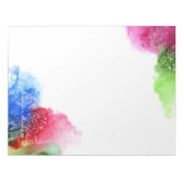 Aquarell Modernes Blaues Grün Personalisiert Notizblock (Vorderseite)