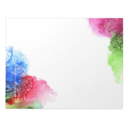 Aquarell Modernes Blaues Grün Personalisiert Notizblock