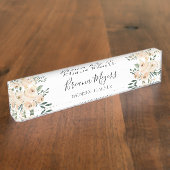 Aquarell Modernes Blush Peach Hydrangeas Business Namensplakette (Seite)