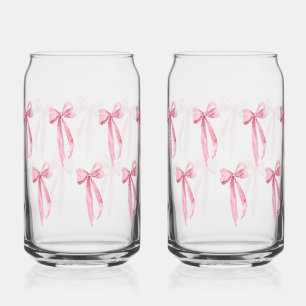 Aquarell Modernes Blush Pink Bow Ribbon Dosenglas