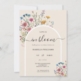 Aquarell Modernes Brautparty für Wildblume Einladung