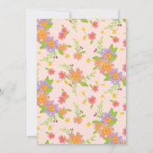 Aquarell Modernes, farbenfroh-blumengeschmücktes B Einladung (Rückseite)