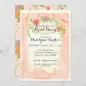 Aquarell Modernes, farbenfroh-blumengeschmücktes B Einladung (Vorne/Hinten)