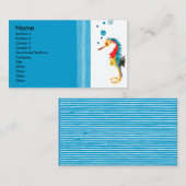 Aquarell Modernes Meerpferd Blasen Visitenkarte (Vorne/Hinten)