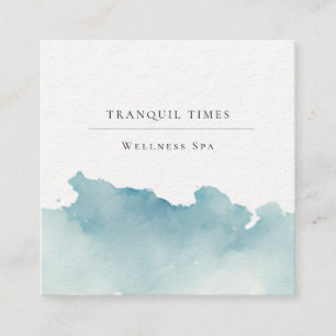 Aquarell-modernes minimalistisches Aqua-Spa Quadratische Visitenkarte