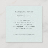 Aquarell Modernes Minimalistisches Aqua Wellness-C Quadratische Visitenkarte (Rückseite)