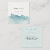 Aquarell Modernes Minimalistisches Aqua Wellness-C Quadratische Visitenkarte (Vorne/Hinten)